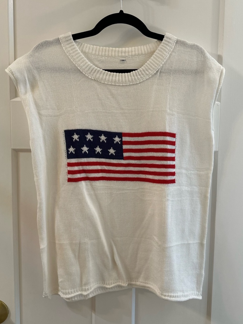 Brand new Sleeveless Knit Top with American Flag